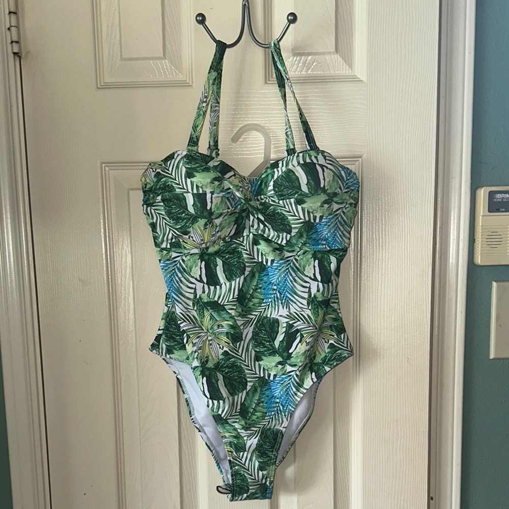 Tahari Green and Blue One Piece Swimwear
